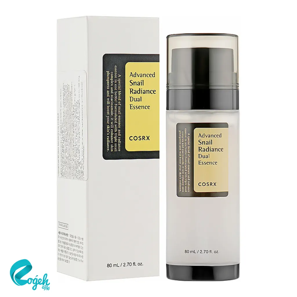 اسنس دوگانه حلزون کوزارکس COSRX Advanced Snail Radiance Dual Essence – آبرسانی و روشن‌کنندگی با ترکیب سه‌گانه موسین حلزون​